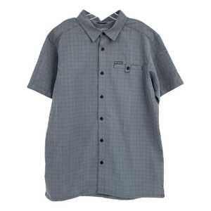 Columbia Gray Plaid Short Sleeve Button-Up Shirt | Size L